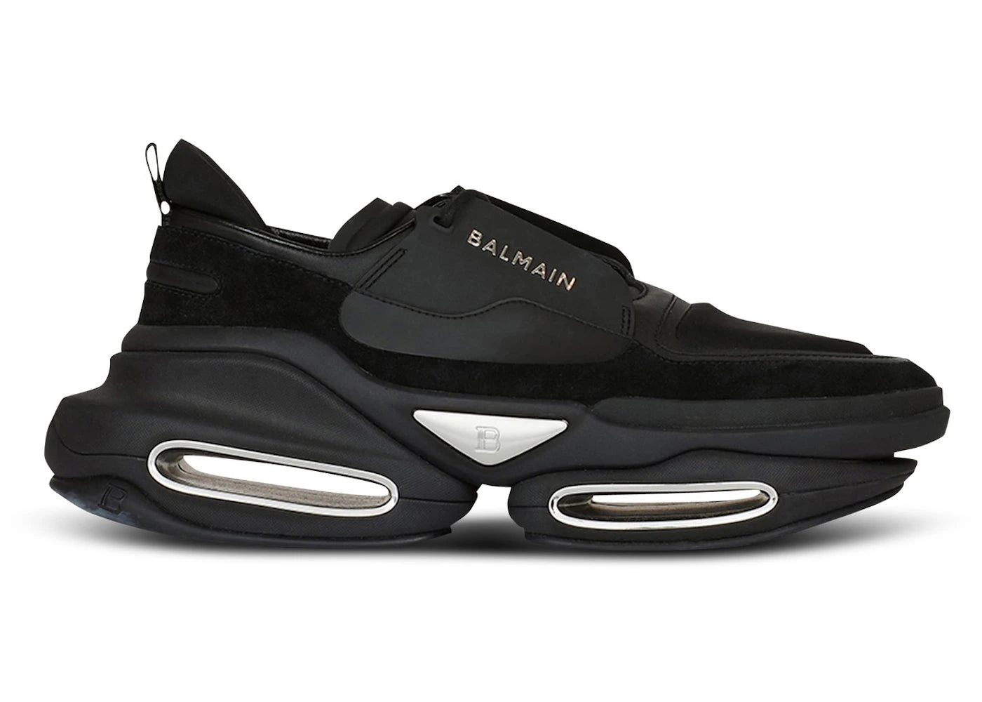 Balmain B-Bold Low-Top Black Suede