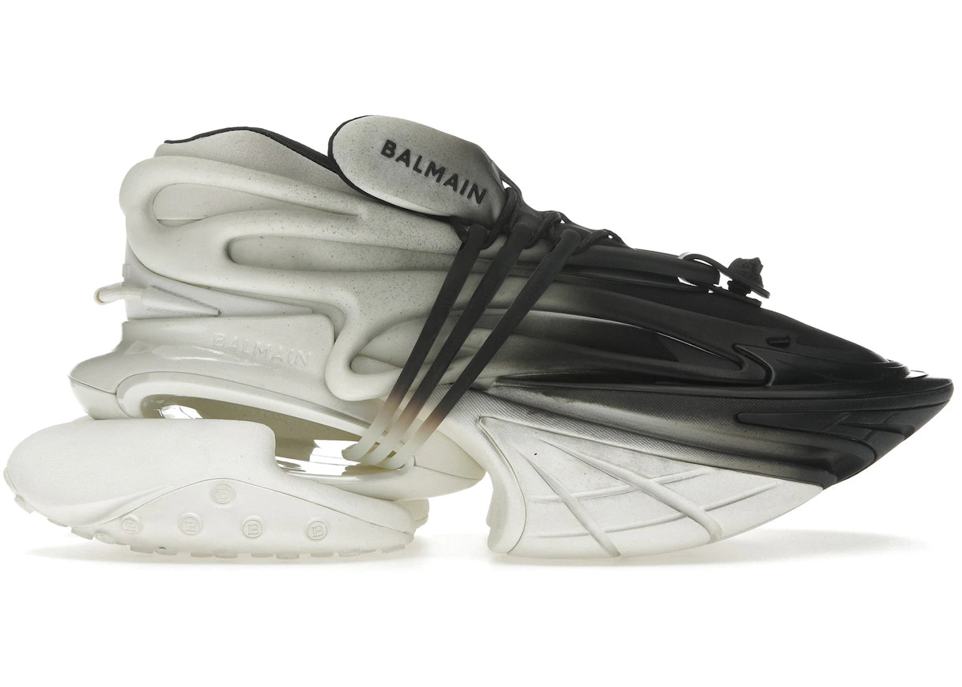 Balmain Unicorn Low-Top White Black Gradiant