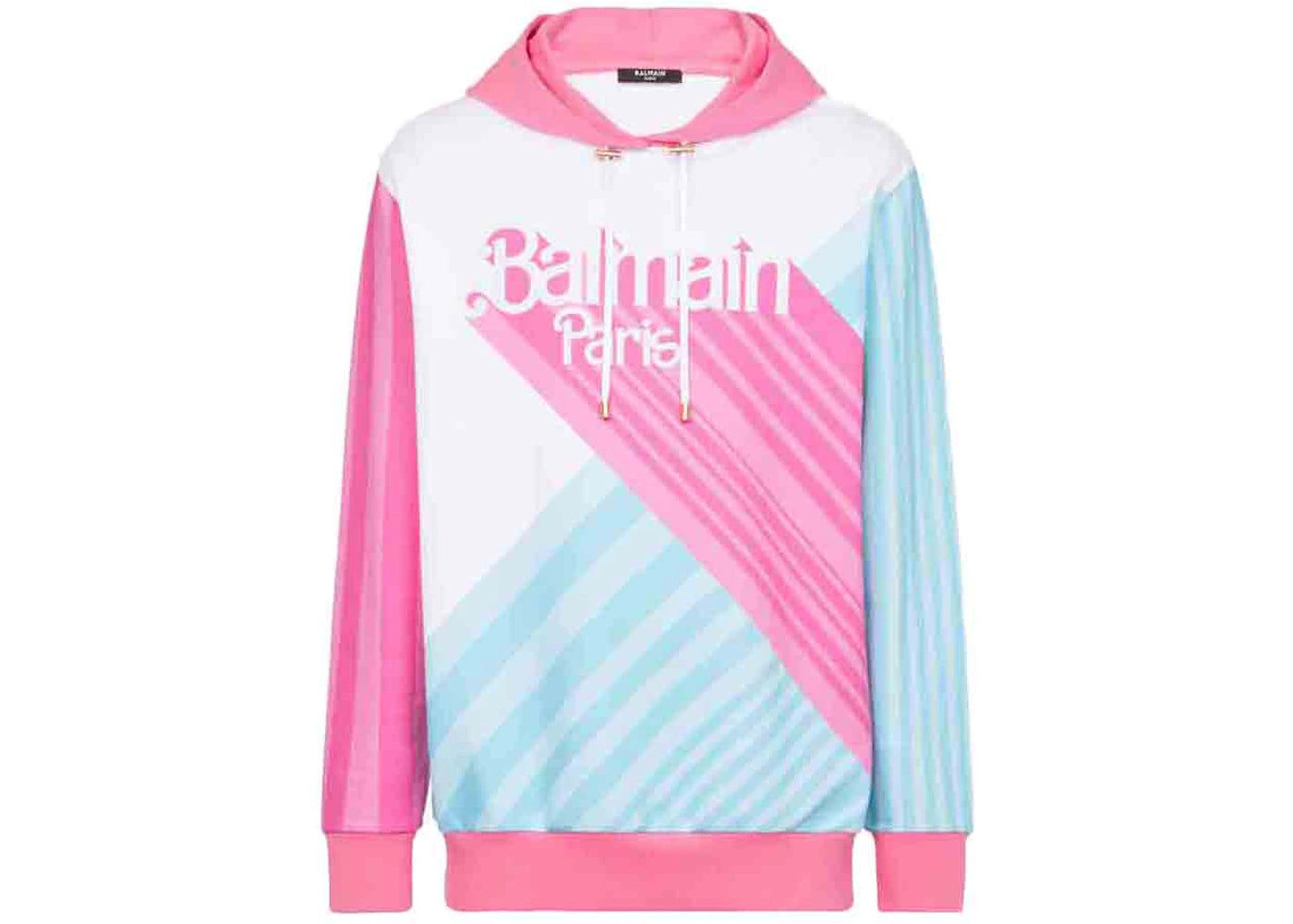 Balmain x Barbie - Cotton Sweatshirt Multicolor with Pink Balmain Logo Print