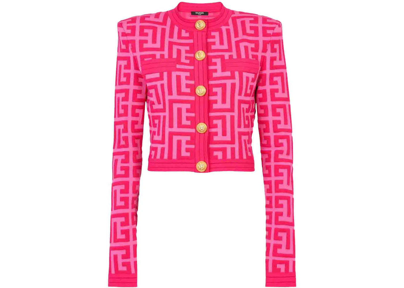 Balmain x Barbie - Knit Cardigan with Light Pink Balmain Monogram