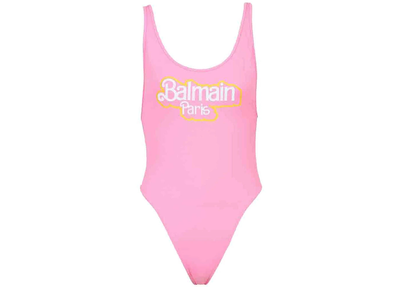 Balmain x Barbie - Racerback One-Piece Light Pink with White Balmain Paris Logo