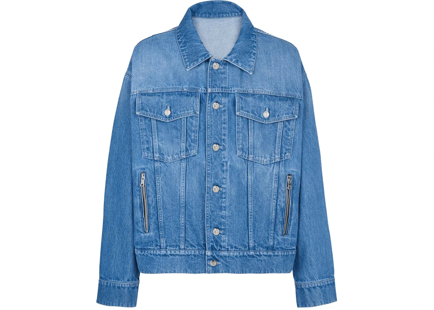 Balmain x Pokemon Print Denim Jacket Blue