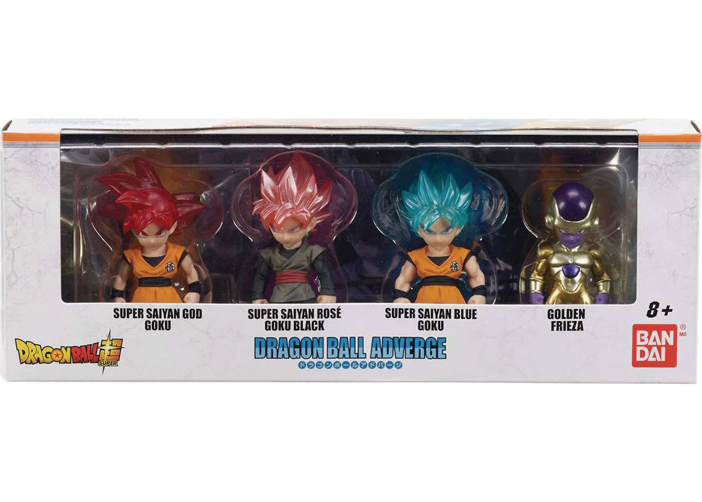 Bandai America Dragon Ball Dragon Ball Adverge SS Blue Goku, SS Rose Goku Black and Golden Freiza Mini Figure 4-Pack