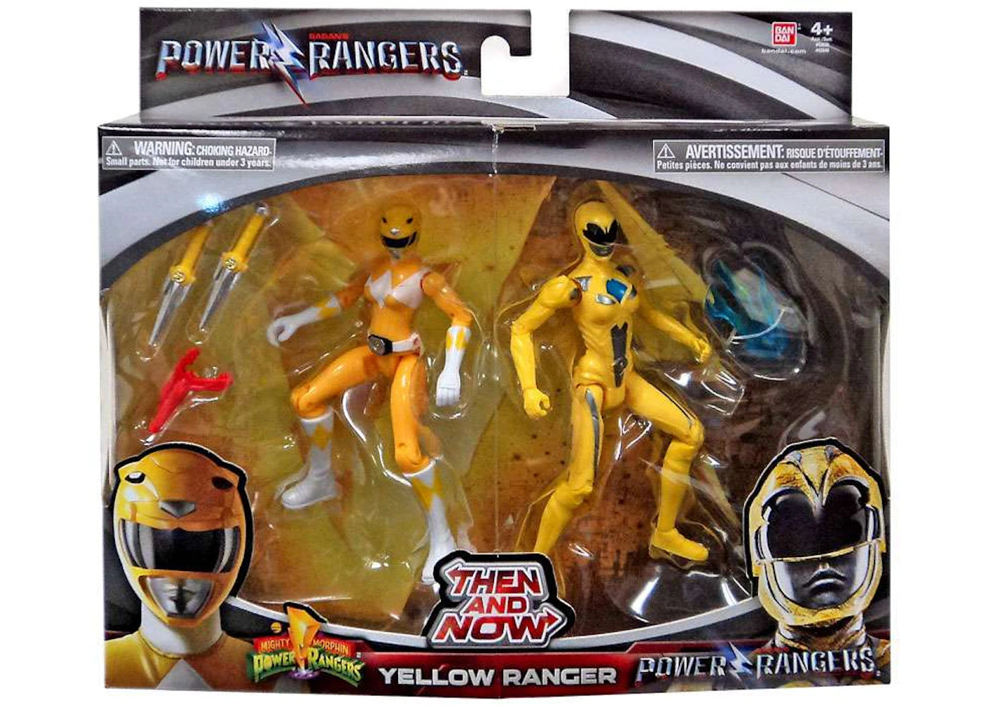 Bandai America Power Rangers Then and Now Yellow Ranger Action Figure 2-Pack