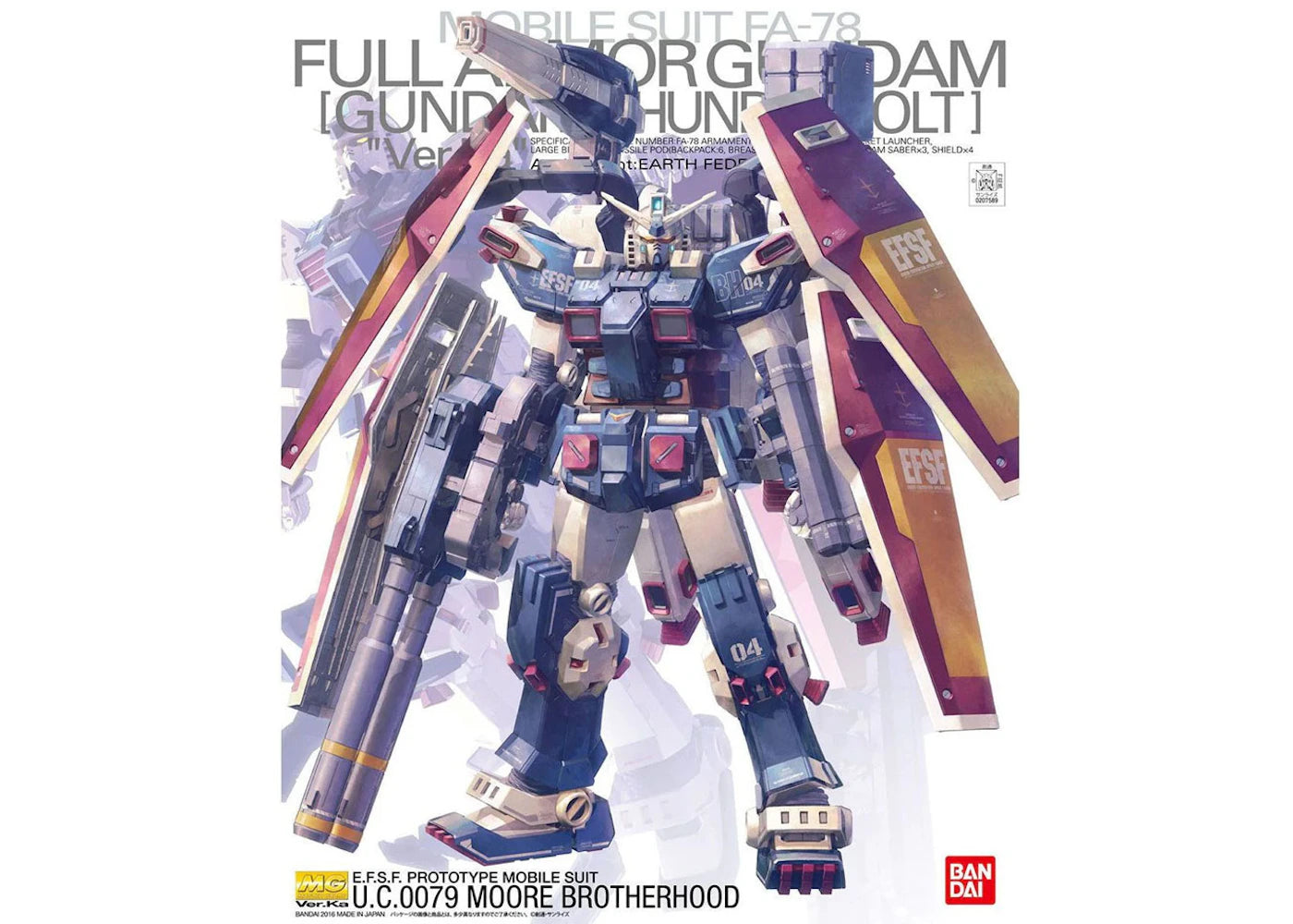Bandai Gundam 1/100 MG FA-78 Full Armor Gundam Thunderbolt Ver.Ka Model Kit Figure (2016)