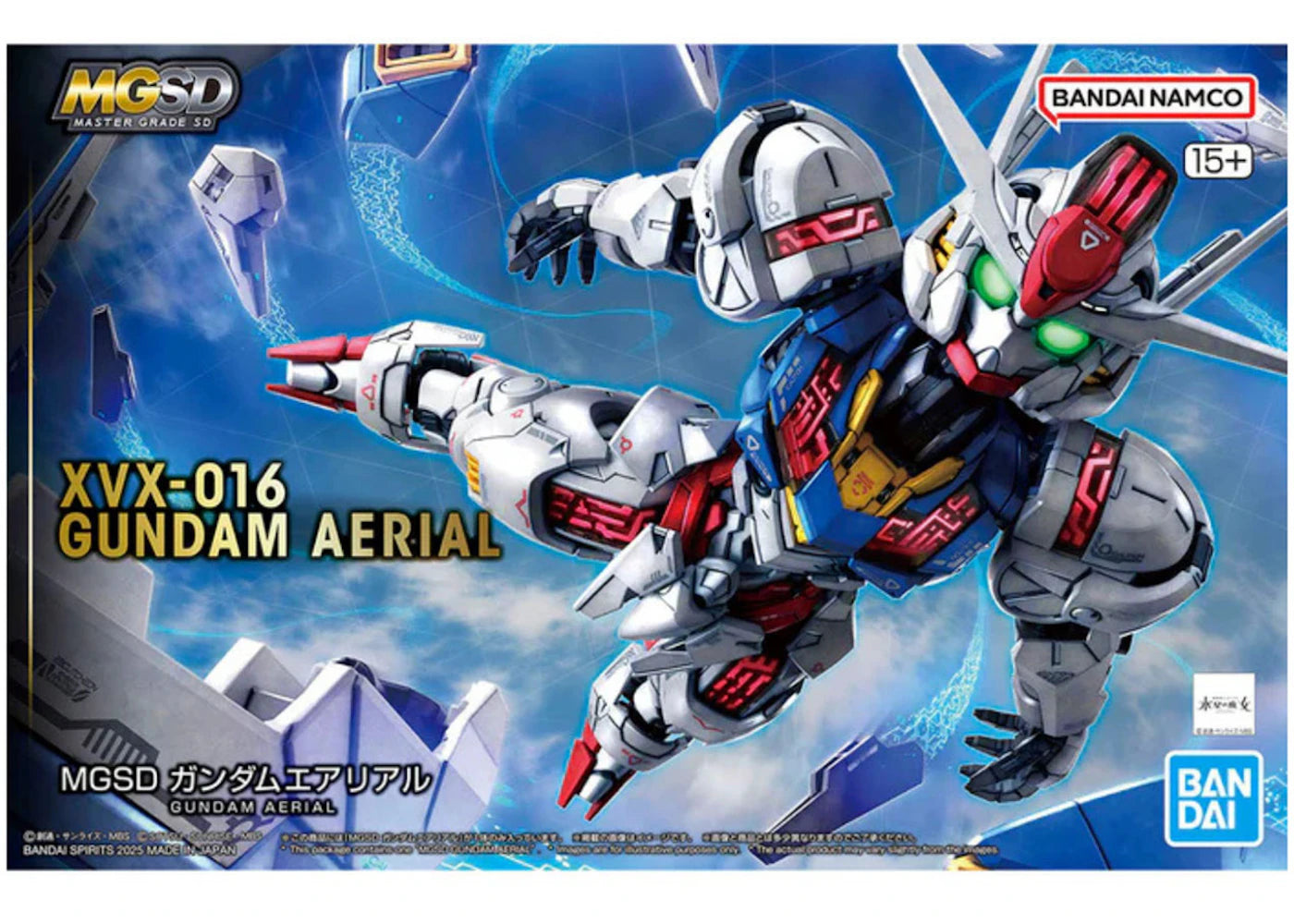 Bandai Namco Gundam 1/100 MGSD XVX-016 Gundam Aerial Model Kit Figure (2025)
