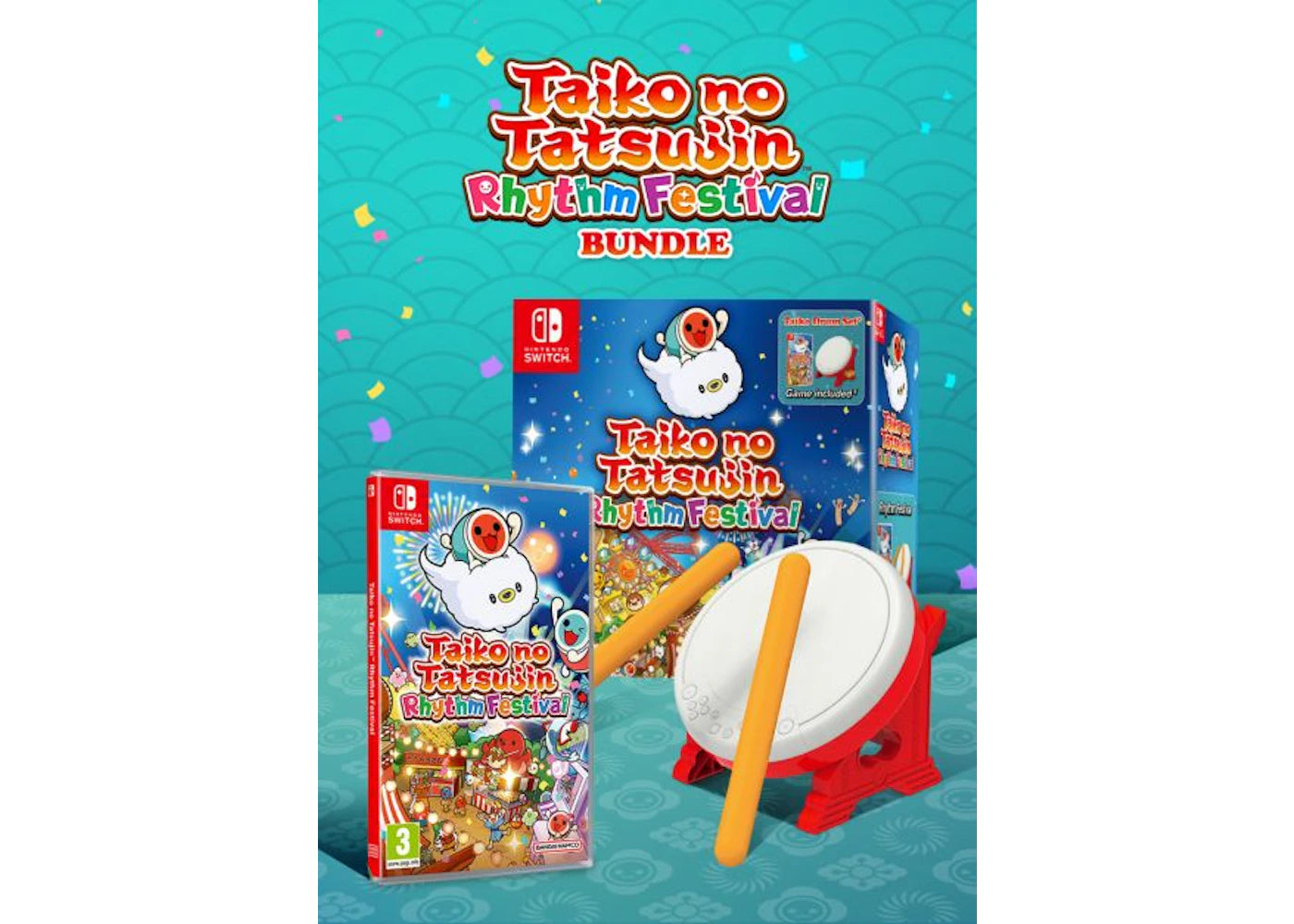 Bandai Nintendo Switch Taiko No Tatsujin: Rhythm Festival Collectors Edition Video Game Bundle