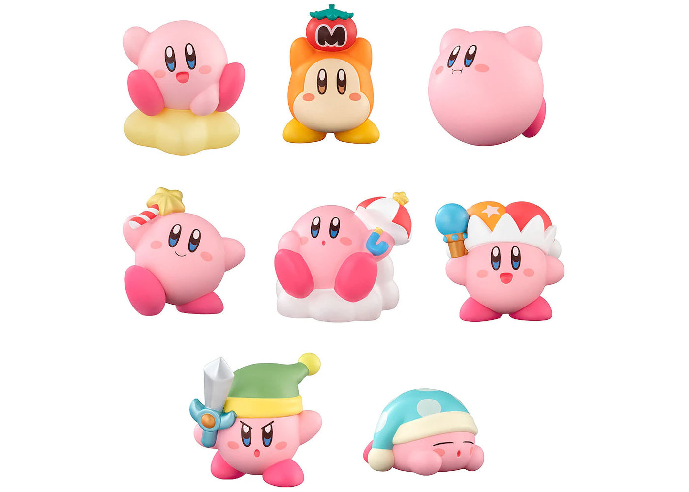 Bandai Shokugan Kirby's Dream Land Kirby Friends Set Of 12 Action Figures Pink