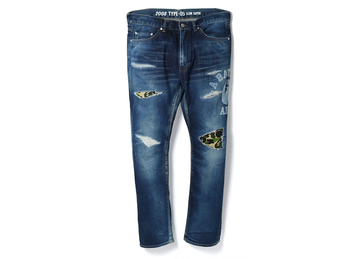 BAPE 1999 Type-05 Damaged Denim Pants Indigo