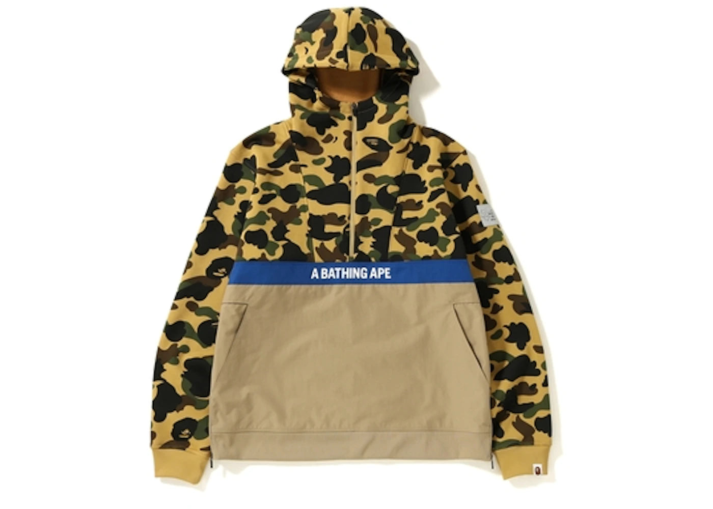 BAPE 1st Camo Half Zip Pullover Hoodie Yellow