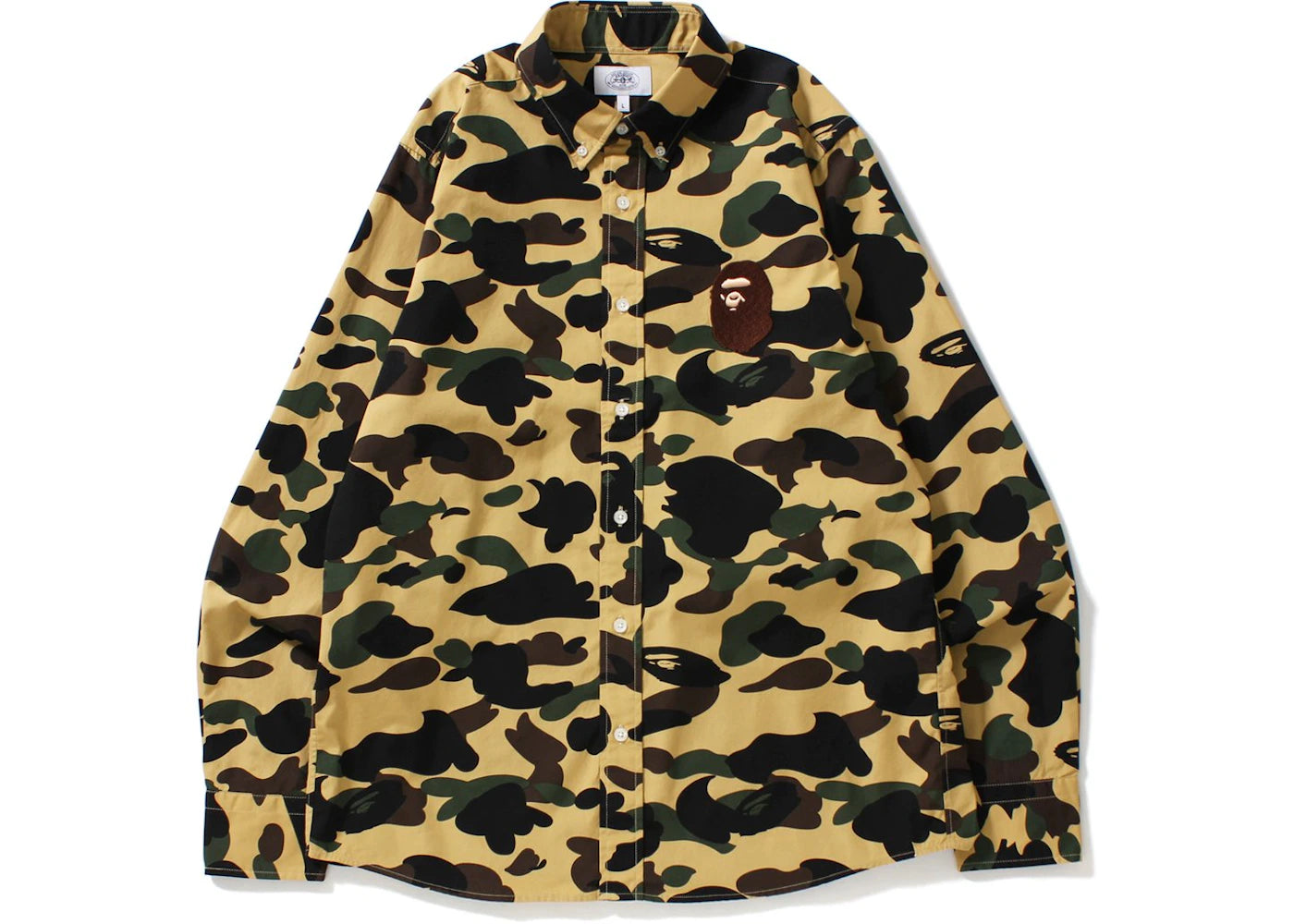 BAPE 1st Camo Large Ape Head Bd Shirt Shirt Yellow