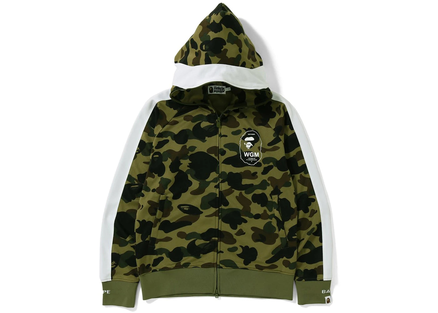 BAPE 1st Camo Line Jersey Full Zip Hoodie Green