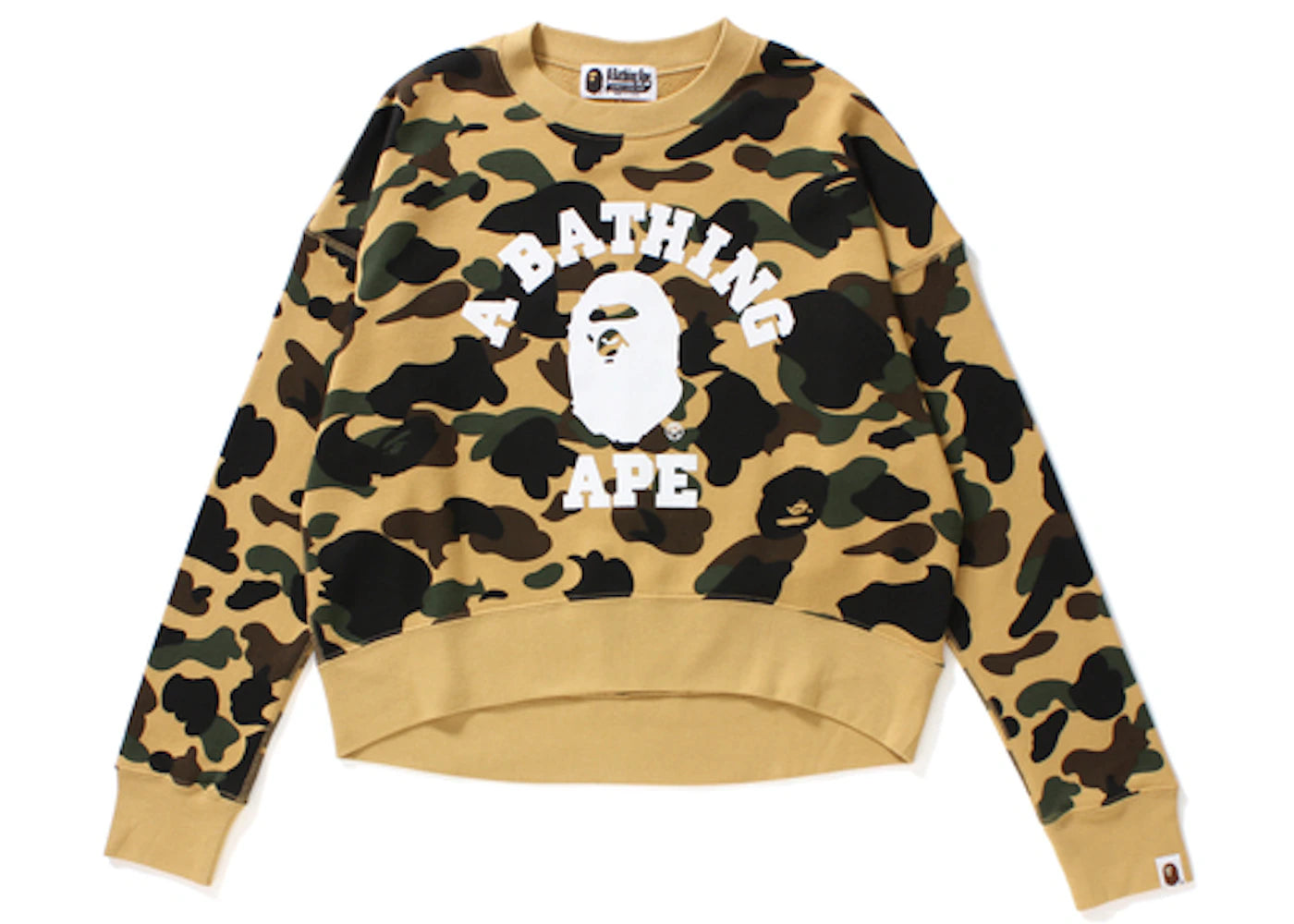 BAPE 1st Camo College Short Length Crewneck (Ladies) Yellow