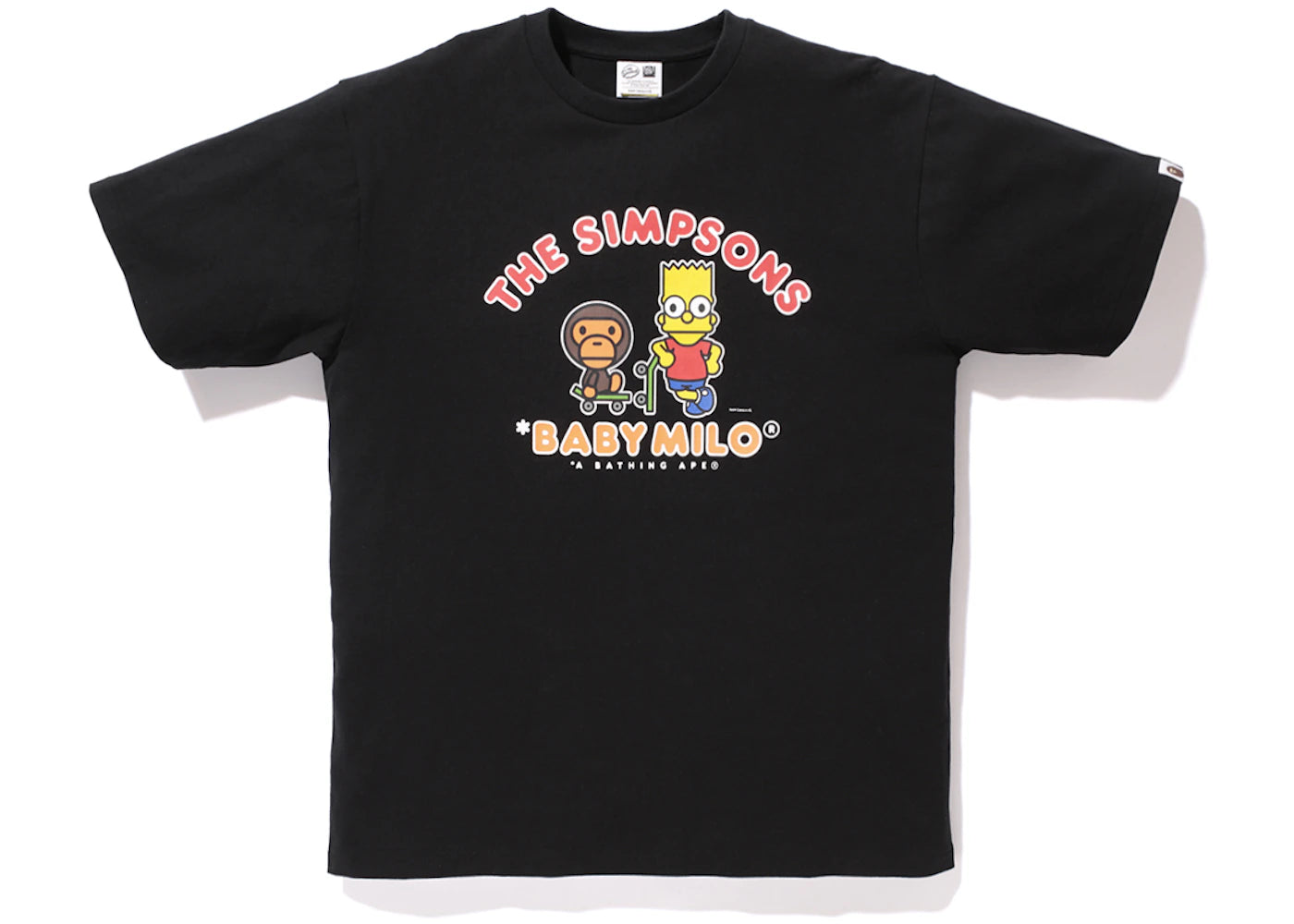 BAPE X The Simpsons Baby Milo A ndBart Skateboard Tee Black
