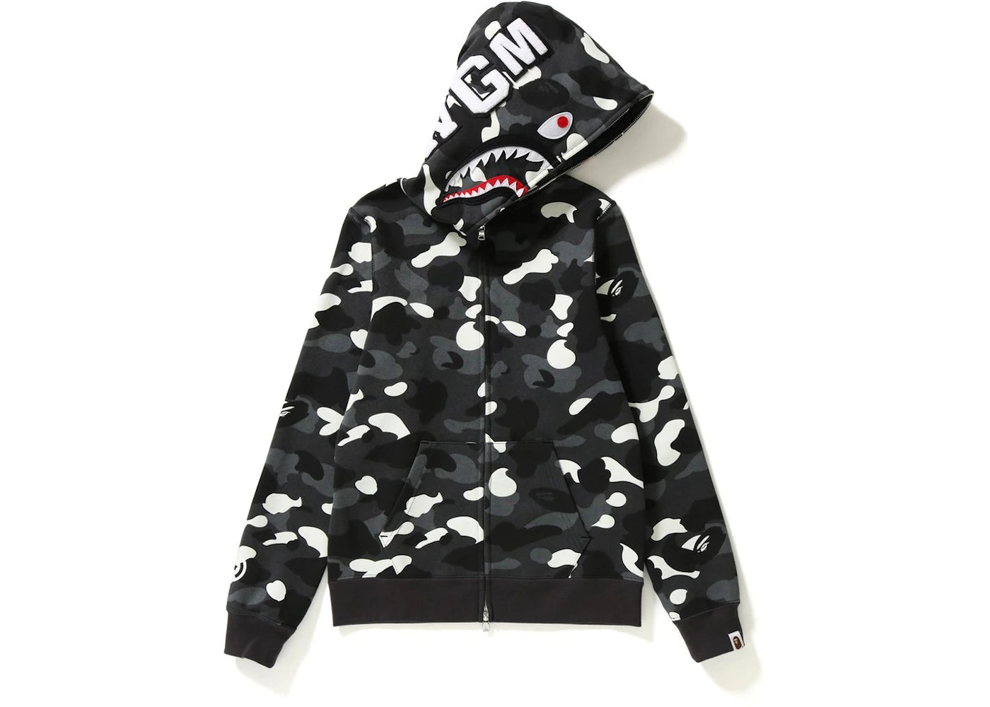 BAPE City Camo Shark Full Zip Hoodie Black