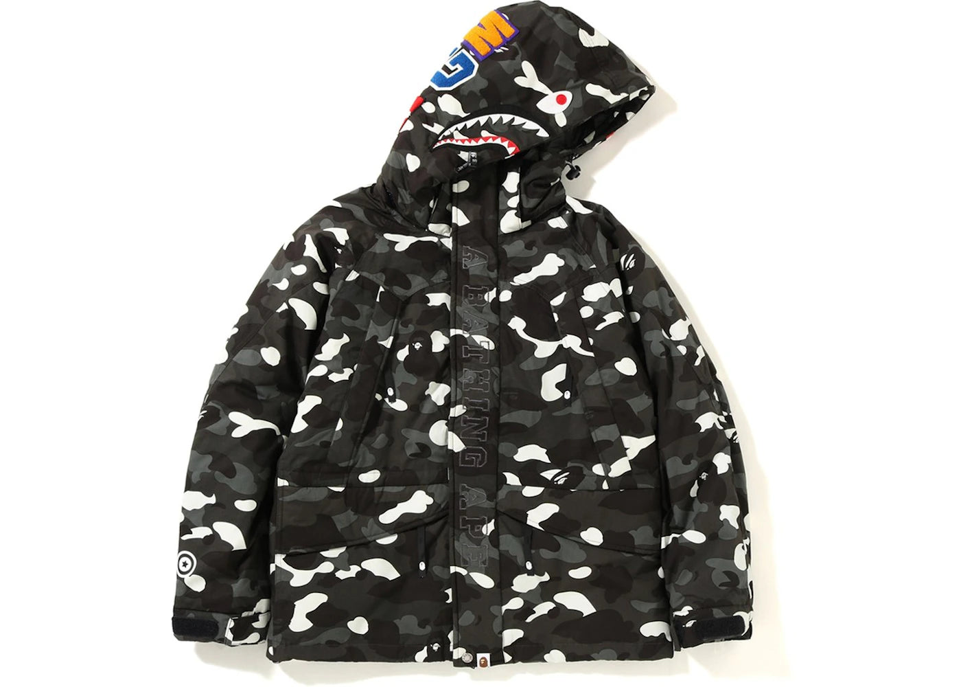 BAPE City Camo Shark Snowboard Down Jacket Black