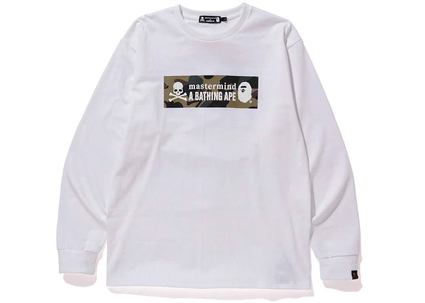 BAPE x Mastermind Japan Camo Logo L/S Tee White/Green