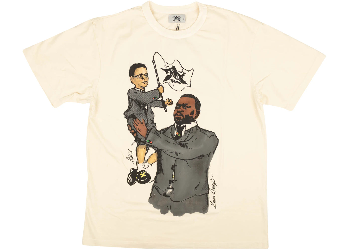 Barriers Marcus Garvey Malcolm X T-shirt Cream