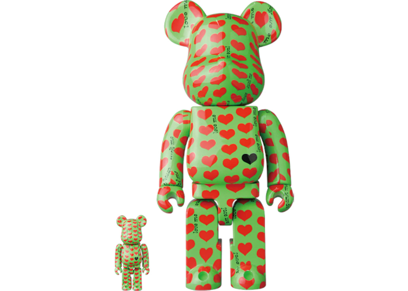 Bearbrick Green Heart 100% & 400% Green