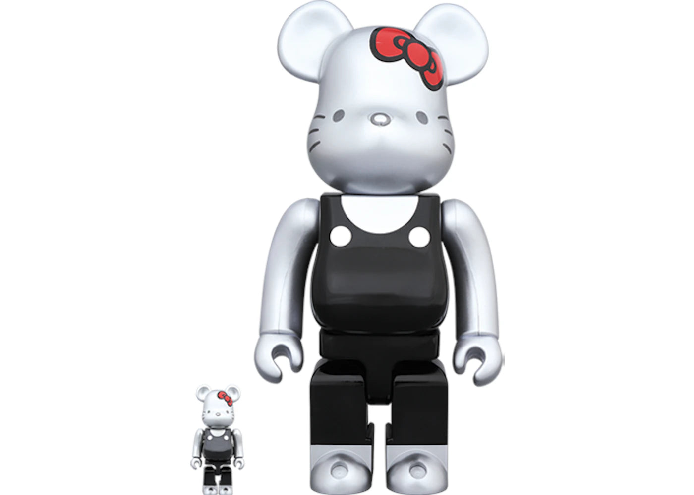 Bearbrick Hello Kitty Generation 00's 100% & 400% Silver