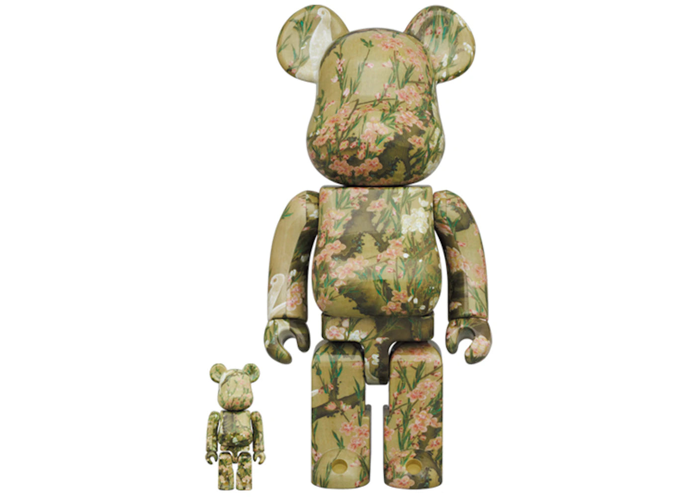 Bearbrick Ito Jakuchu (Peach Blossom Poultry Figure) 100% & 400% Set