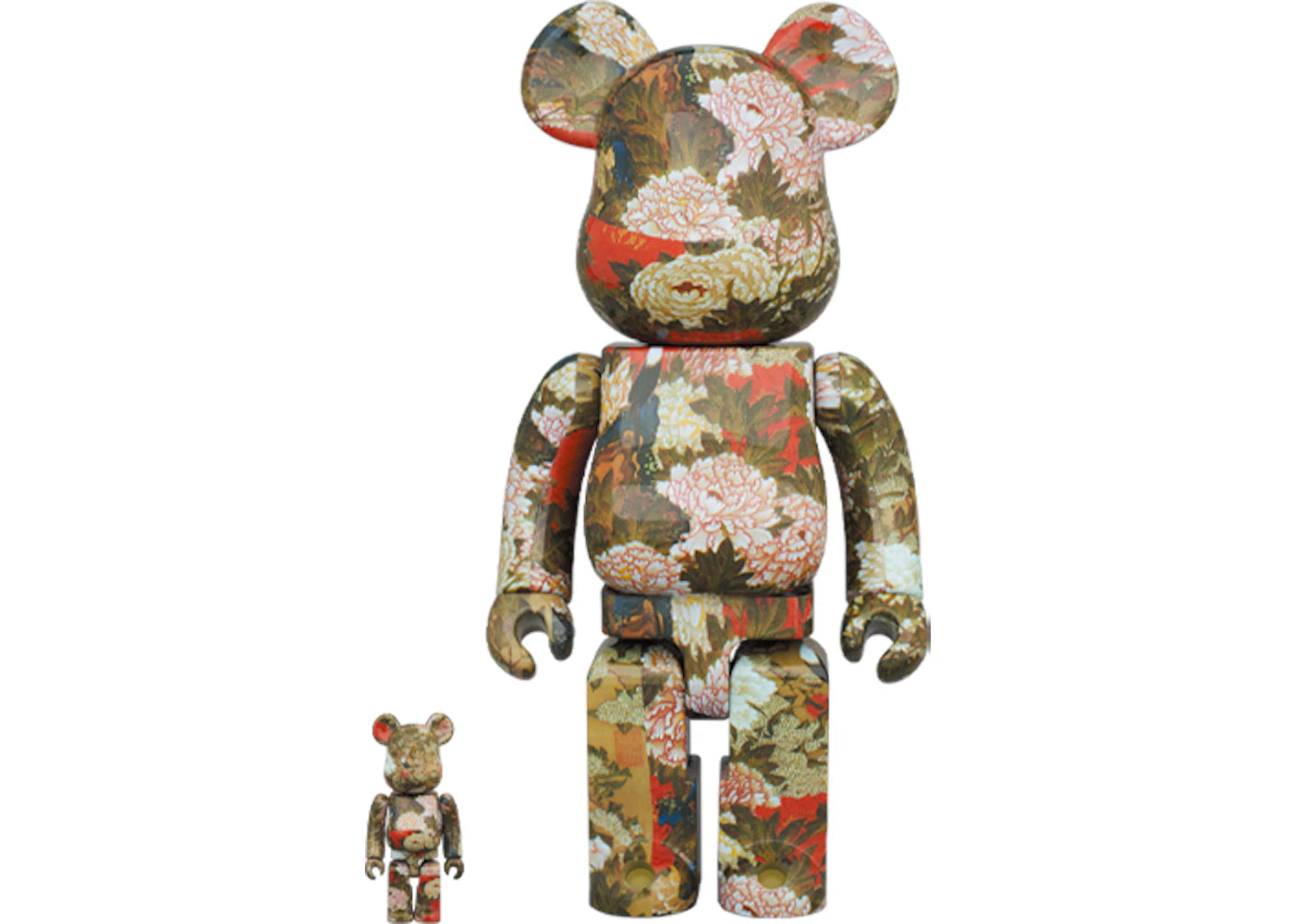 Bearbrick Ito Jakuchu "Peony Poultry Drawing" 100% & 400% Set
