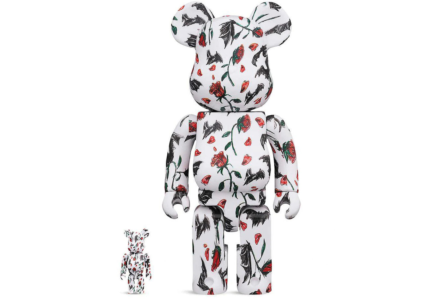 Bearbrick KIDILL x ERI WAKIYAMA 100% & 400% Set BAT & ROSE WHITE