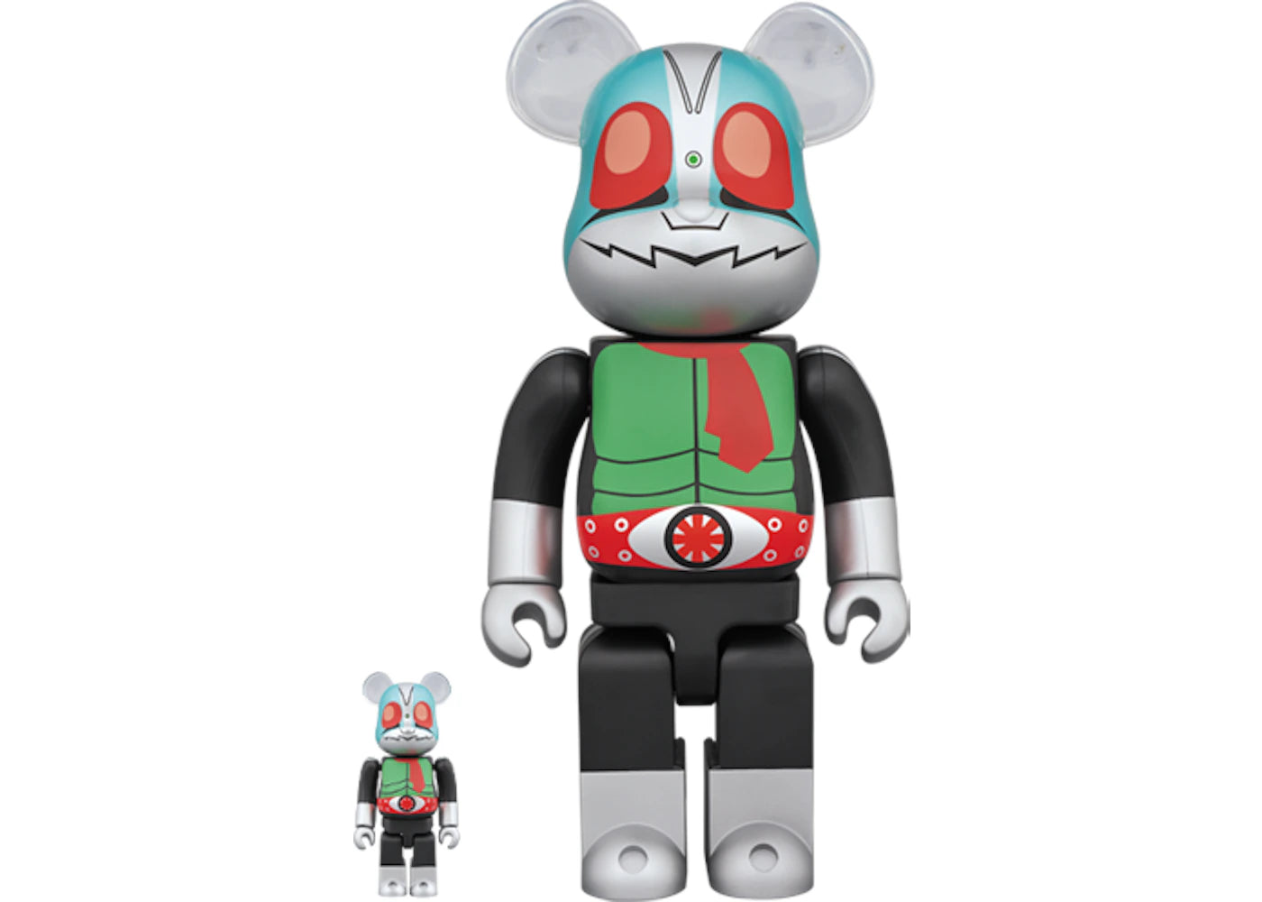 Bearbrick Kamen Rider New No. 100% & 400% Set Black