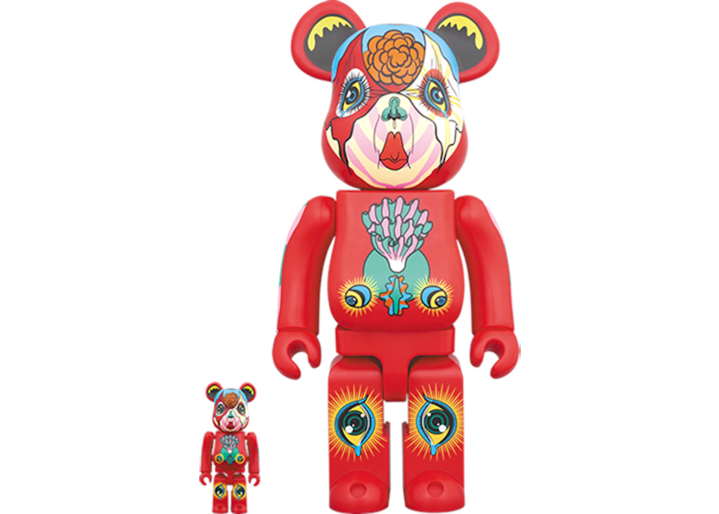 Bearbrick Keiichi Tanaami 100% & 400% Red
