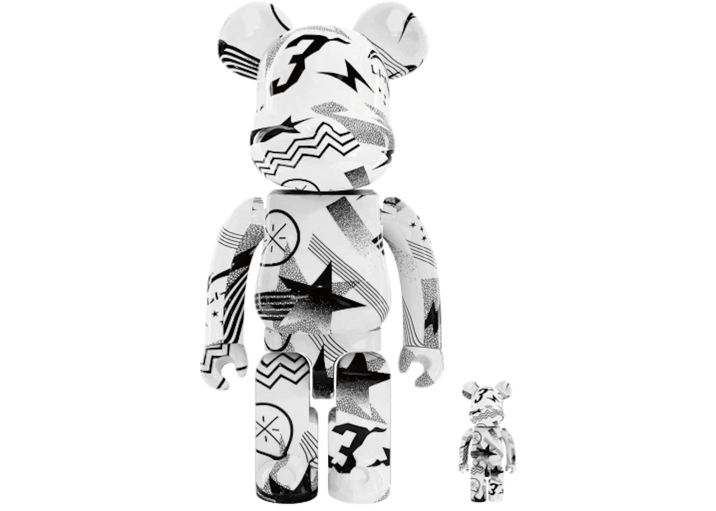 Bearbrick Li-Ning Fashion 100% & 400% Set White
