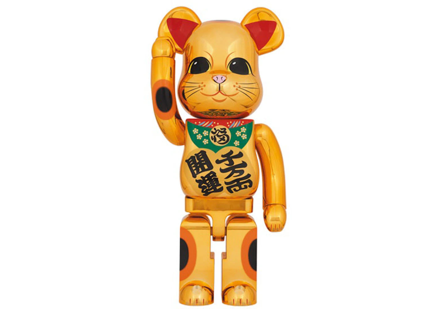 Bearbrick Lucky Cat Good Luck Ten Million Ryo 1000% Gold Plated