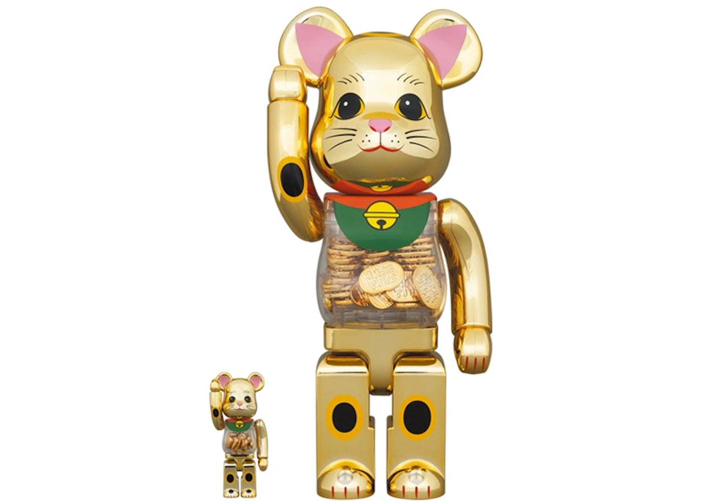 Bearbrick Lucky Cat Oval 100% & 400% Set