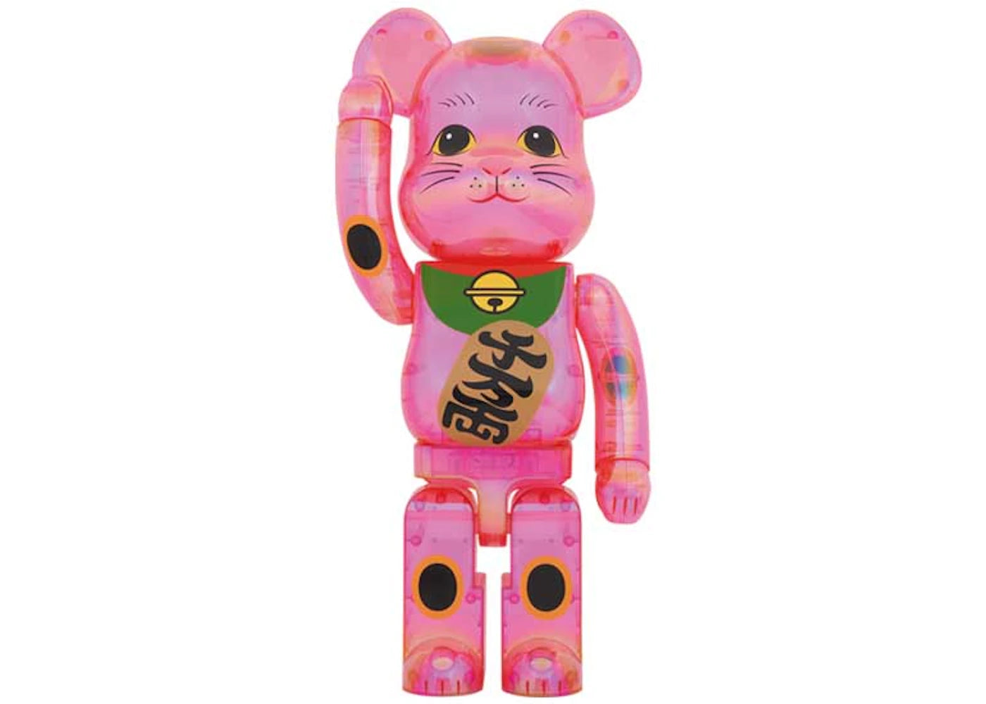 Bearbrick Maneki Neko 1000% Pink Transparent Plating