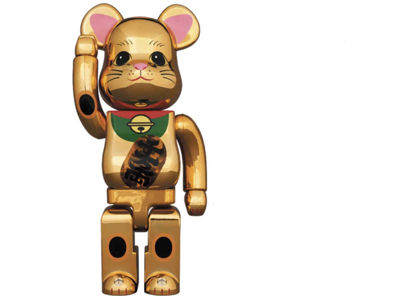 Bearbrick Maneki Neko Gold Plated Luminous 400%
