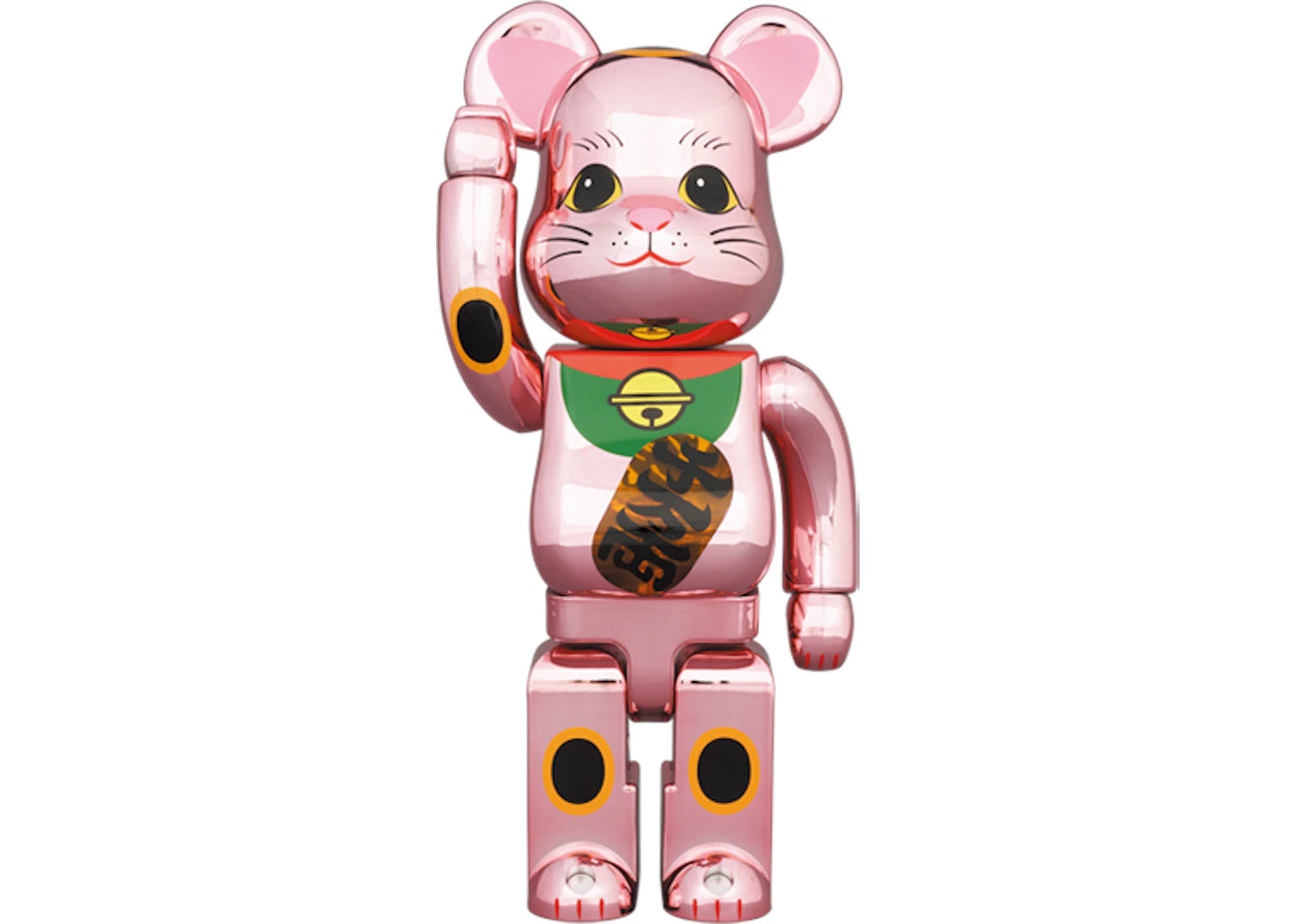 Bearbrick Maneki Neko Peach Gold Plated Luminous 400%