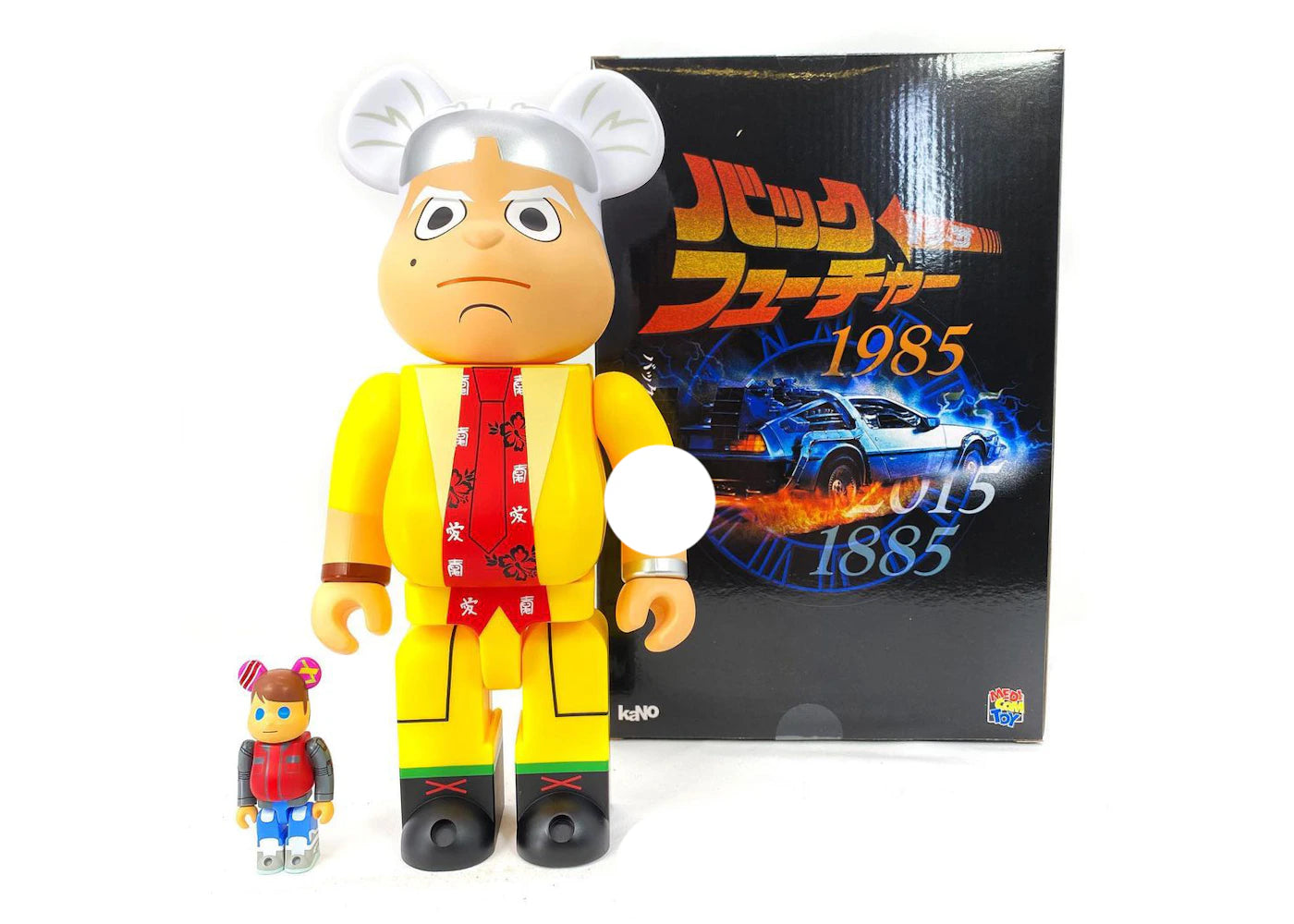 Bearbrick kaNo x Medicom Back to The Future Designer Con Doc and Marty 100% & 400% Set