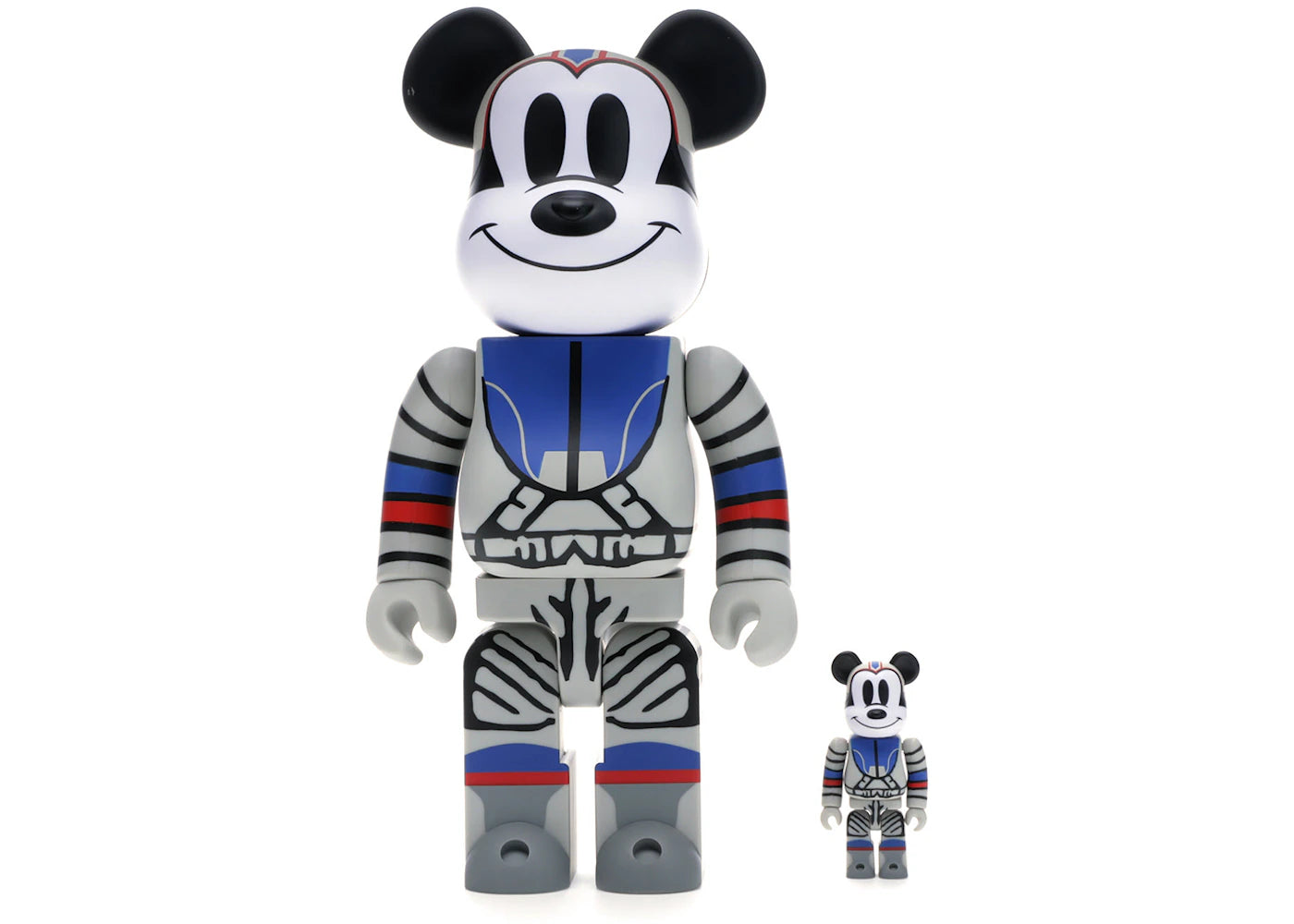 Bearbrick x Billionaire Boys Club x Mickey Mouse Astronaut 100% & 400% Set Multicolor