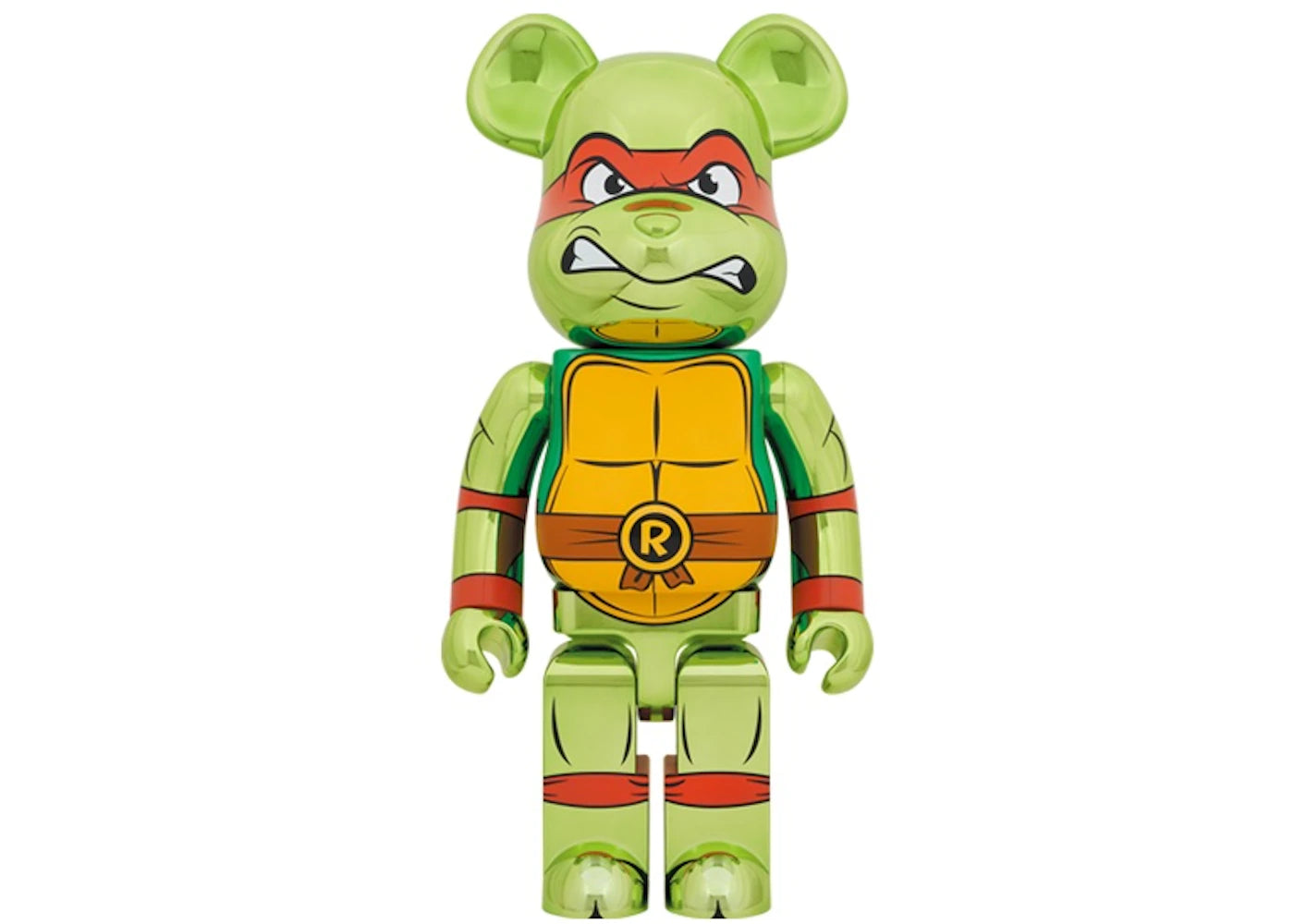 Bearbrick x Teenage Mutant Ninja Turtles Raphael Chrome 1000%