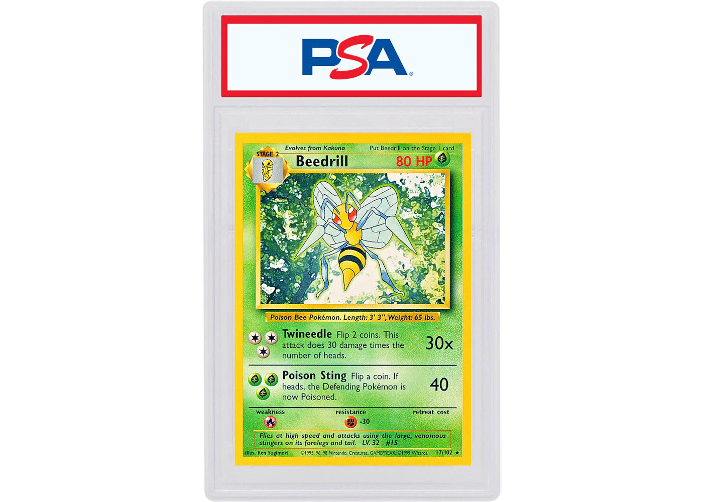 Beedrill 1999 Pokemon TCG Base Set #17/102 (PSA or BGS Graded)