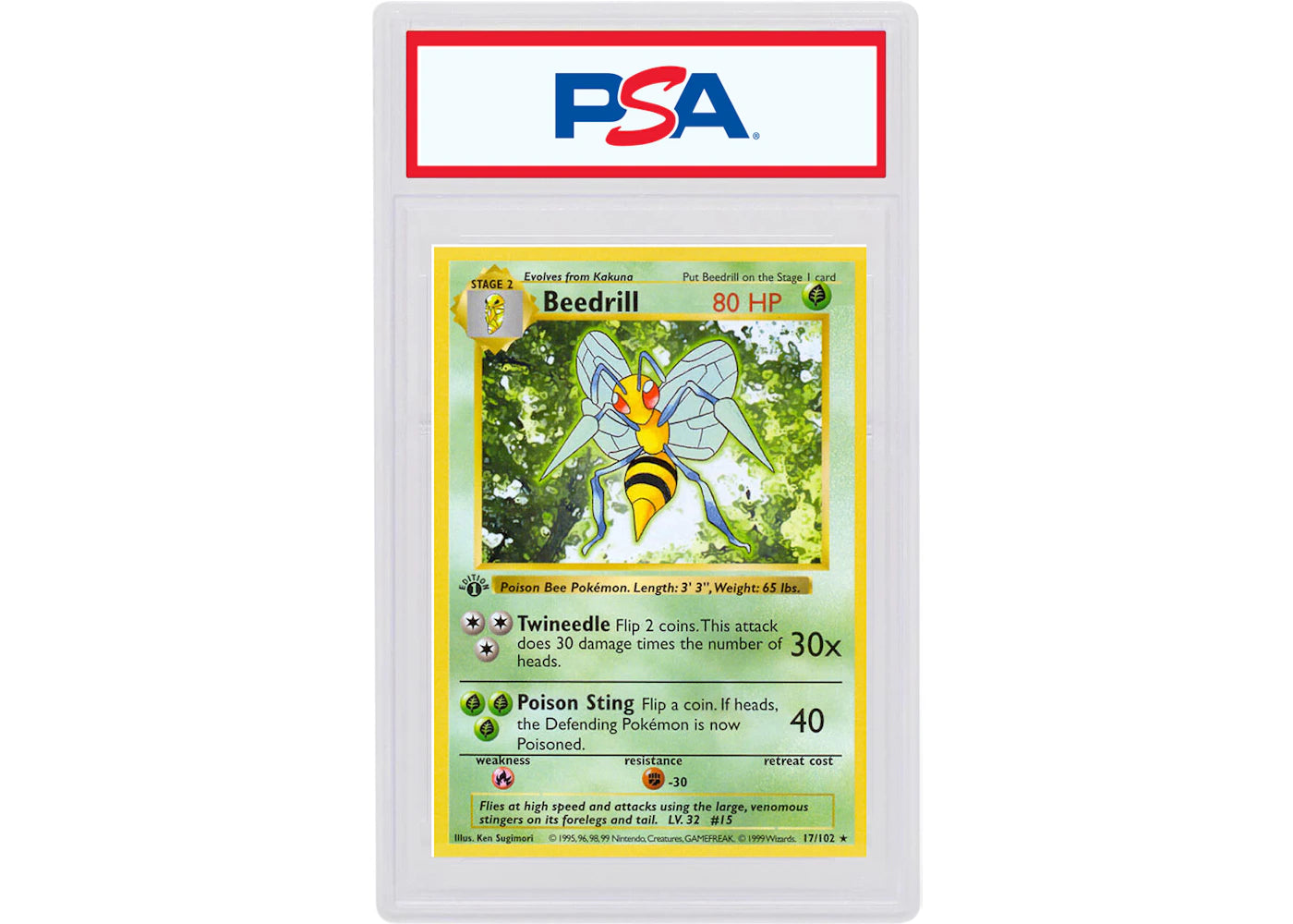 Beedrill 1999 Pokemon TCG Base Set 1st Edition #17/102 (PSA or BGS Graded)