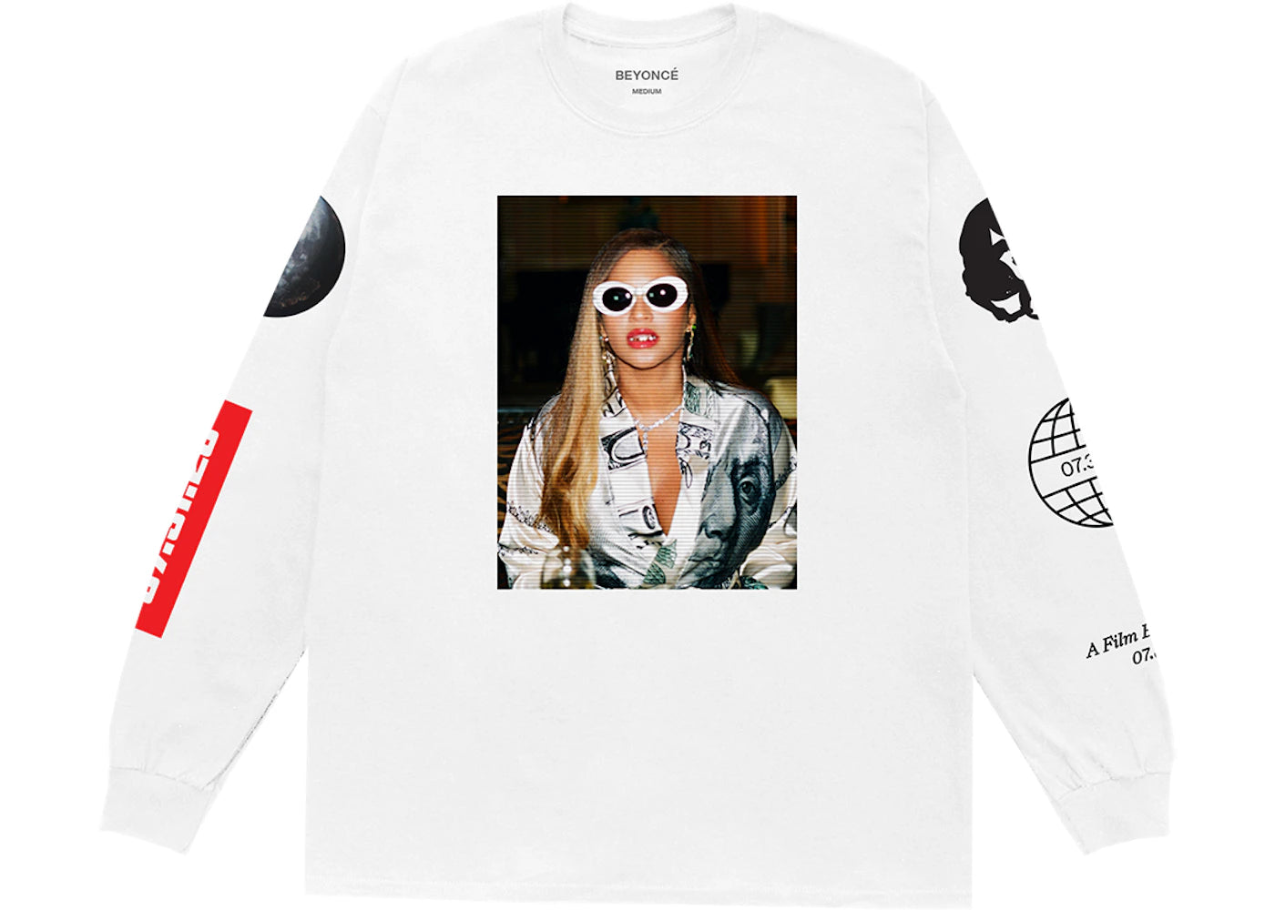 Beyonce BIK Photo Longsleeve Tee White