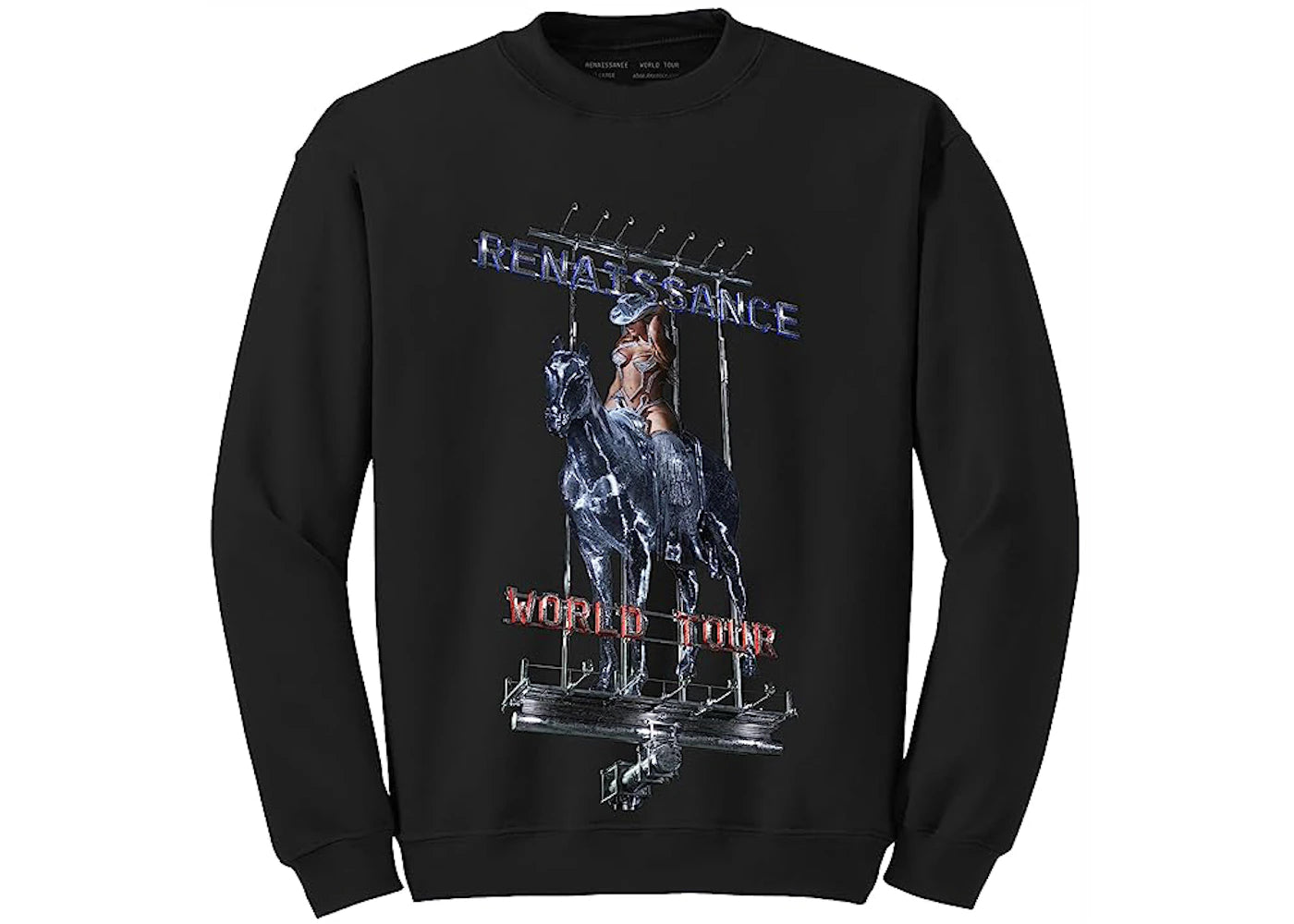 Beyonce Official Renaissance World Tour Merch Billboard Crewneck Sweatshirt Black