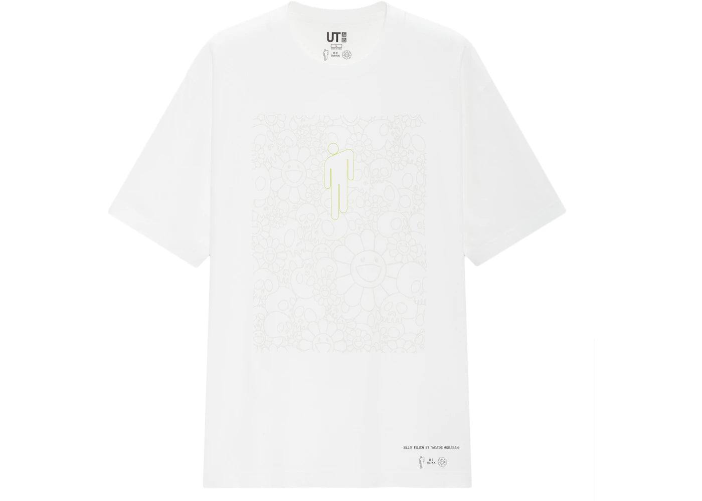 Billie Eilish Flower Skulls T-Shirt (Japanese Mens Sizing) White