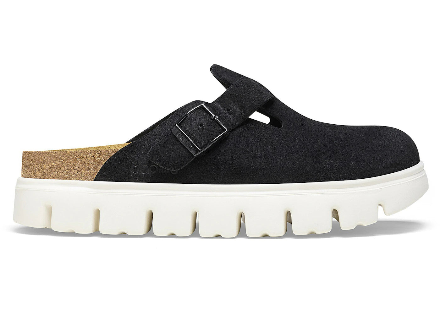 Birkenstock Boston Chunky Suede Black (Narrow) (Women's)