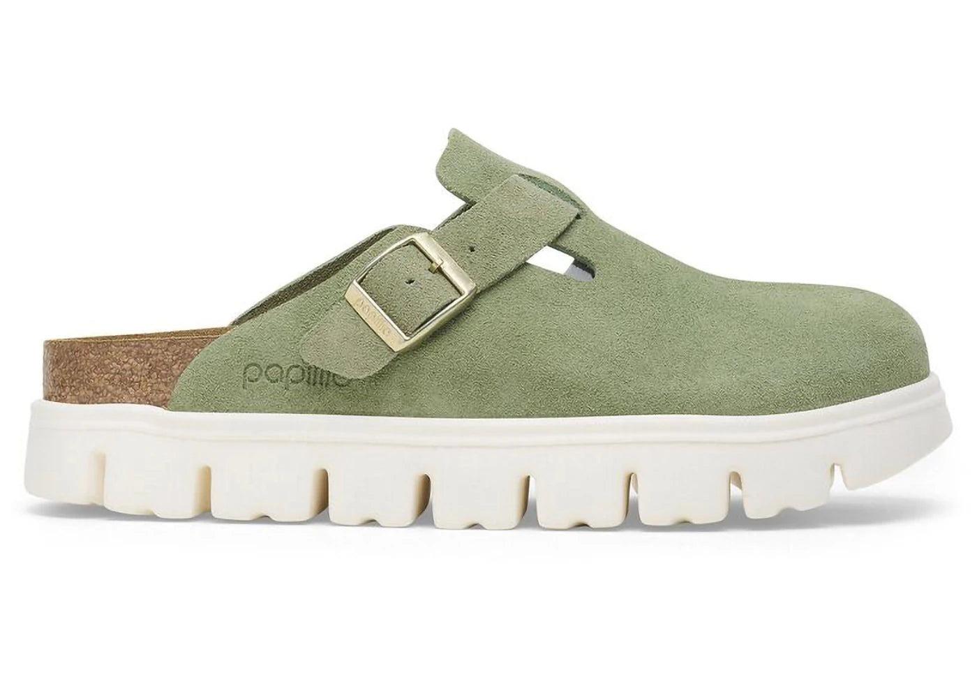 Birkenstock Boston Chunky Suede Green Tea (Narrow) (Women's)