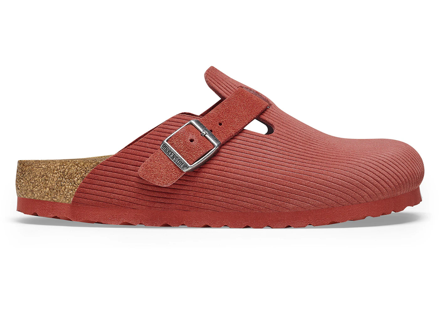 Birkenstock Boston Embossed Corduroy Suede Sienna Red