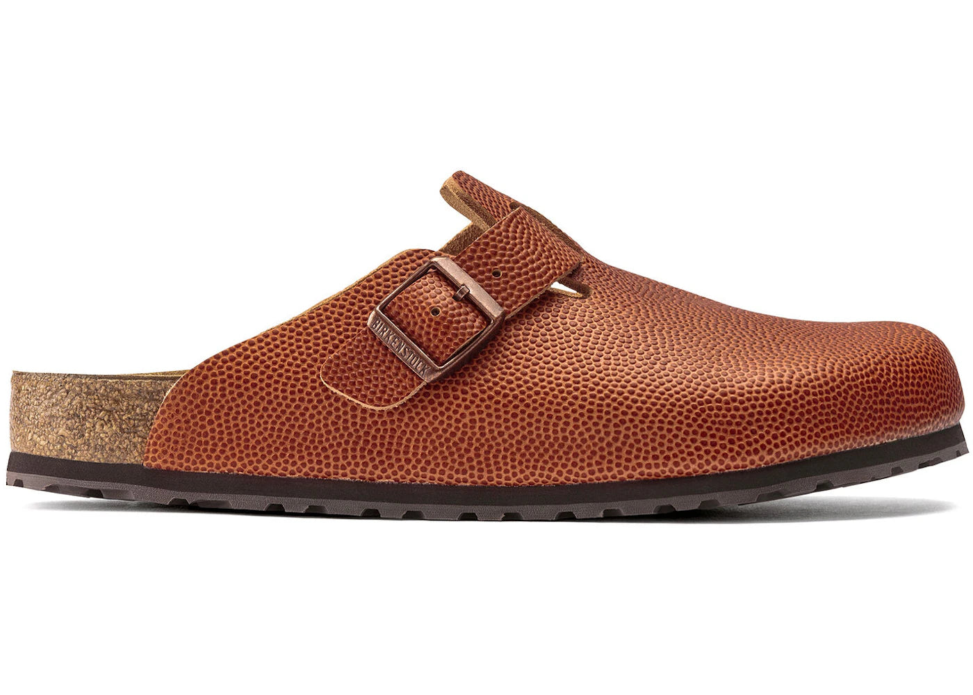 Birkenstock Boston Horween Embossed Natural Leather Ginger Brown