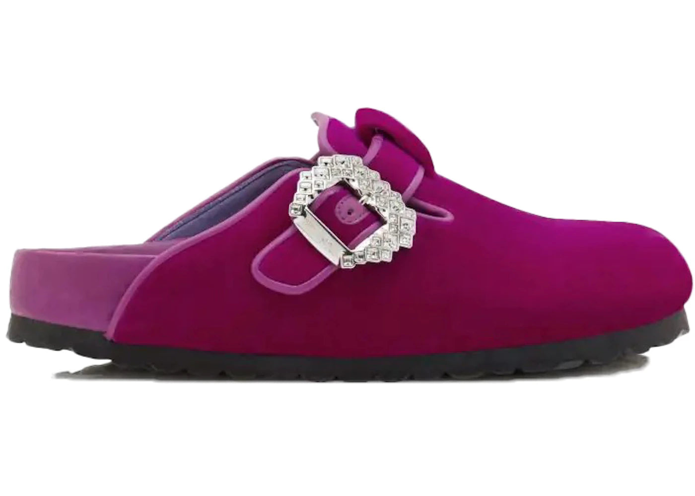 Birkenstock Boston Manolo Blahnik Fuchsia Velvet