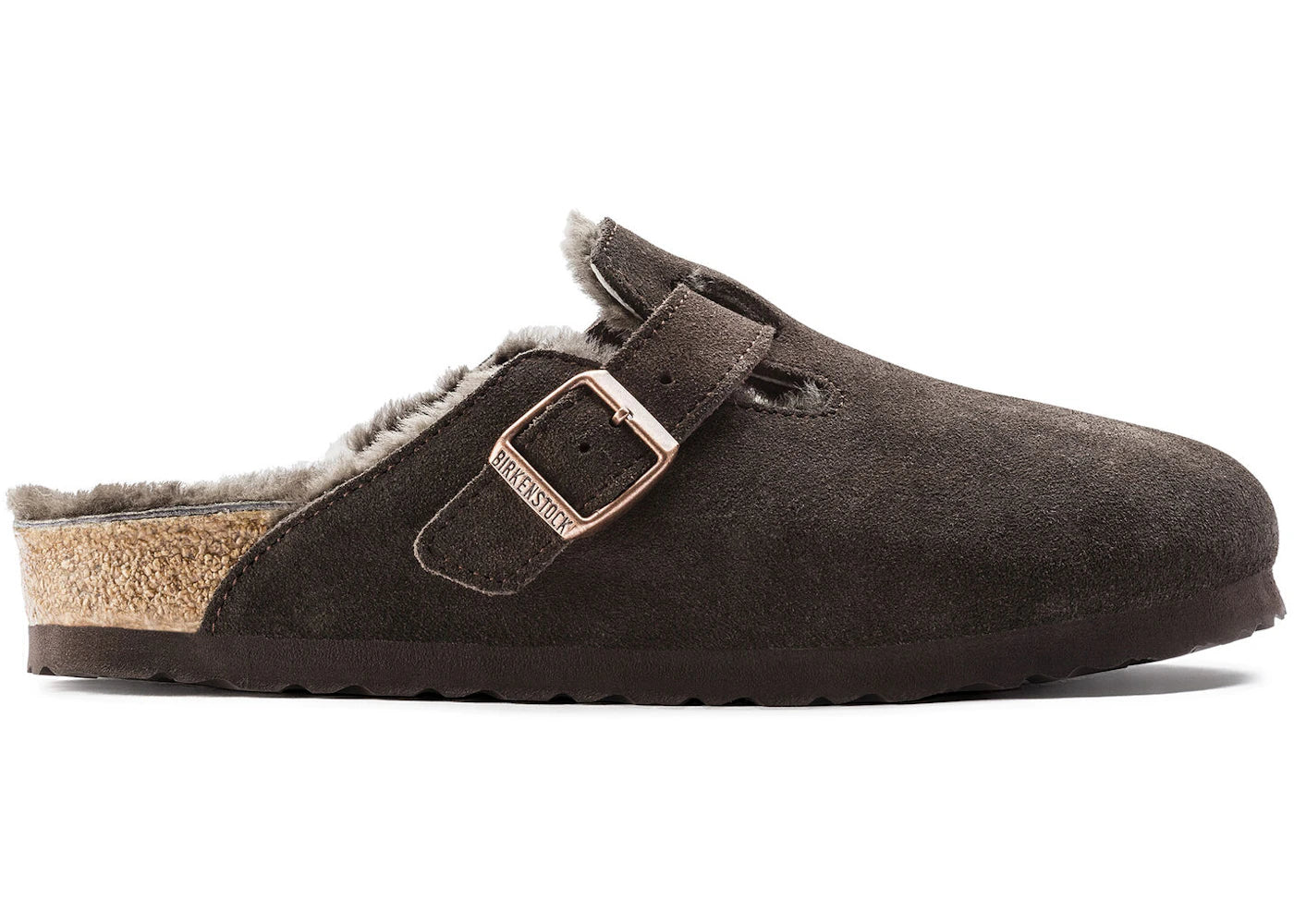 Birkenstock Boston Shearling Suede Mocha Brown