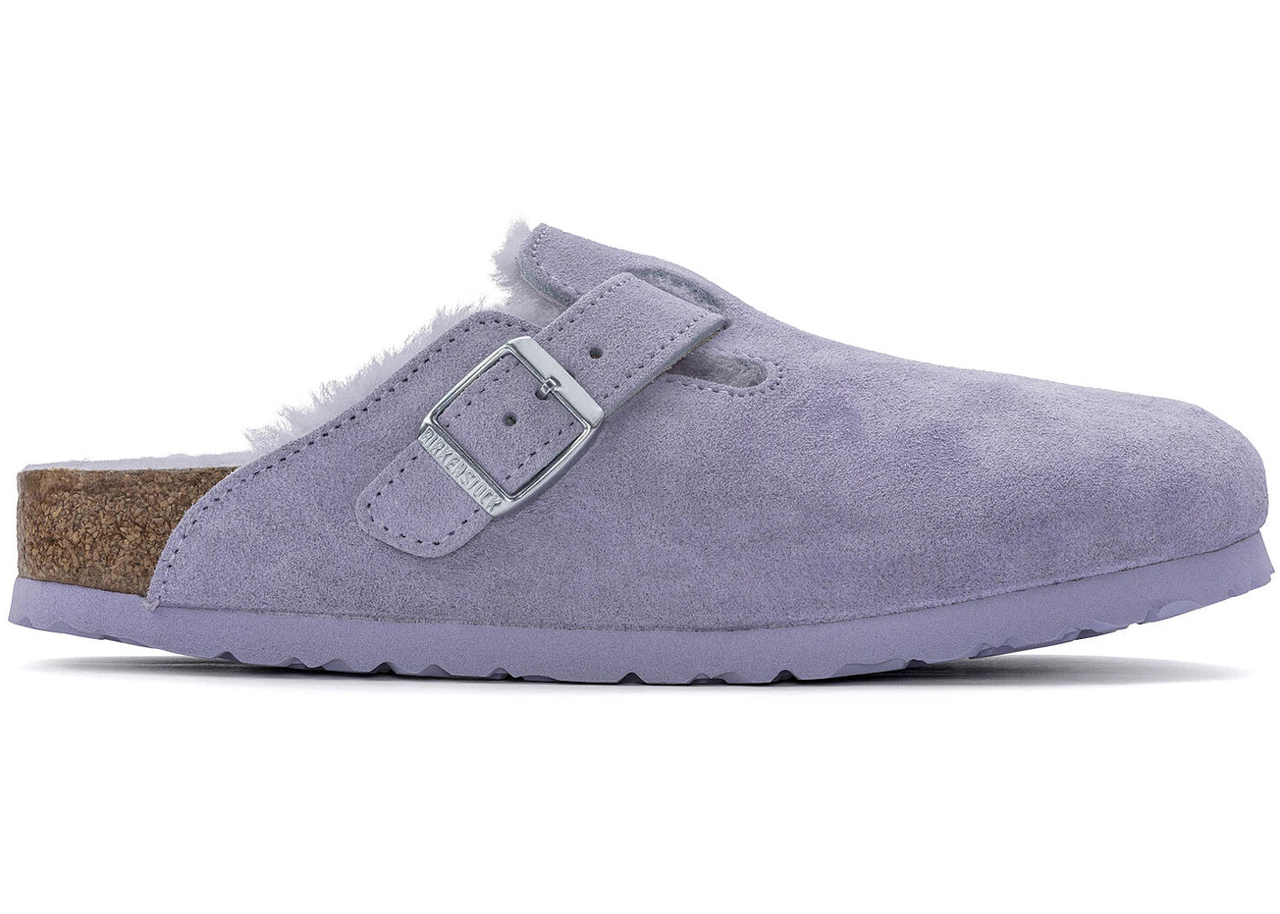 Birkenstock Boston Shearling Suede Purple Fog